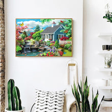 Charger l'image dans la galerie, Cour tranquille - diamant rond complet - 40x30cm