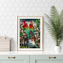 Charger l'image dans la galerie, Branche perroquets - diamant rond complet - 30x40cm
