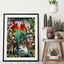 Charger l'image dans la galerie, Branche perroquets - diamant rond complet - 30x40cm