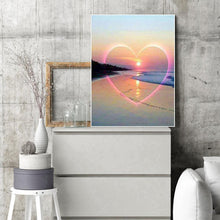 Charger l'image dans la galerie, Coucher de soleil d’amour - diamant rond complet - 30x40cm