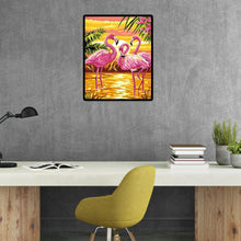Charger l'image dans la galerie, Trois oiseaux roses - diamant rond complet - 30x40cm