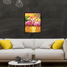 Charger l'image dans la galerie, Trois oiseaux roses - diamant rond complet - 30x40cm