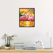 Charger l'image dans la galerie, Trois oiseaux roses - diamant rond complet - 30x40cm