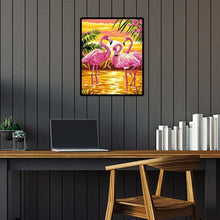 Charger l'image dans la galerie, Trois oiseaux roses - diamant rond complet - 30x40cm