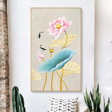 Charger l'image dans la galerie, Lotus de poisson - diamant rond complet - 45x85cm