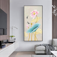 Charger l'image dans la galerie, Lotus de poisson - diamant rond complet - 45x85cm