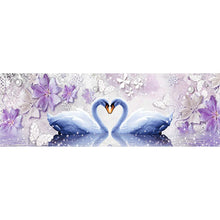 Charger l'image dans la galerie, Swan love - diamant rond complet - 80x30cm