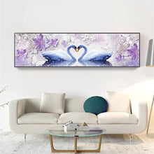 Charger l'image dans la galerie, Swan love - diamant rond complet - 80x30cm