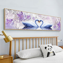 Charger l'image dans la galerie, Swan love - diamant rond complet - 80x30cm