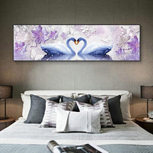 Charger l'image dans la galerie, Swan love - diamant rond complet - 80x30cm