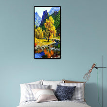 Charger l'image dans la galerie, Arbre au bord du lac - diamant rond complet - 45x85cm