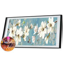Charger l'image dans la galerie, 80x30cm fleur de prune blanche - diamant rond complet - 80x30cm