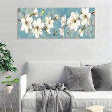 Charger l'image dans la galerie, 80x30cm fleur de prune blanche - diamant rond complet - 80x30cm