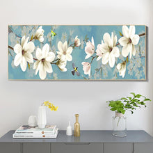 Charger l'image dans la galerie, 80x30cm fleur de prune blanche - diamant rond complet - 80x30cm