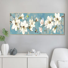 Charger l'image dans la galerie, 80x30cm fleur de prune blanche - diamant rond complet - 80x30cm