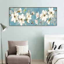 Charger l'image dans la galerie, 80x30cm fleur de prune blanche - diamant rond complet - 80x30cm