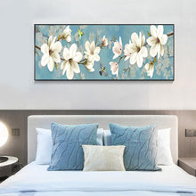 Charger l'image dans la galerie, 80x30cm fleur de prune blanche - diamant rond complet - 80x30cm