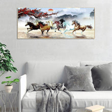 Charger l'image dans la galerie, 100x50cm neuf chevaux de course - diamant rond complet - 100x50cm
