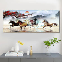 Charger l'image dans la galerie, 100x50cm neuf chevaux de course - diamant rond complet - 100x50cm