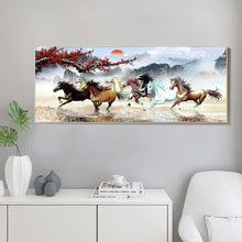 Charger l'image dans la galerie, 100x50cm neuf chevaux de course - diamant rond complet - 100x50cm