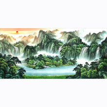 Charger l'image dans la galerie, Montagnes et rivières - diamant rond complet - 100x50cm
