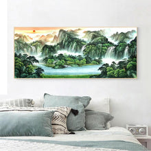 Charger l'image dans la galerie, Montagnes et rivières - diamant rond complet - 100x50cm