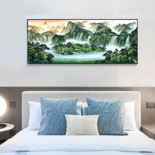 Charger l'image dans la galerie, Montagnes et rivières - diamant rond complet - 100x50cm