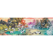 Charger l'image dans la galerie, Flocks de grue - diamant rond complet - 80x30cm
