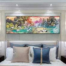 Charger l'image dans la galerie, Flocks de grue - diamant rond complet - 80x30cm