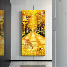 Charger l'image dans la galerie, 45x85cm cerf jaune blvd - diamant rond complet - 45x85cm