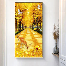 Charger l'image dans la galerie, 45x85cm cerf jaune blvd - diamant rond complet - 45x85cm