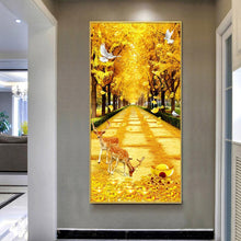 Charger l'image dans la galerie, 45x85cm cerf jaune blvd - diamant rond complet - 45x85cm