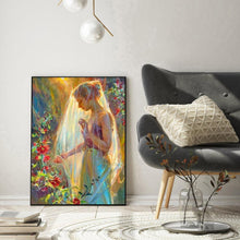 Charger l'image dans la galerie, Fille de mariage - diamant rond complet - 30x40cm