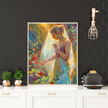 Charger l'image dans la galerie, Fille de mariage - diamant rond complet - 30x40cm