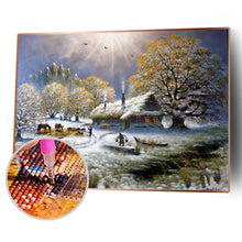 Charger l'image dans la galerie, Snowscape - diamant rond complet - 40x30cm