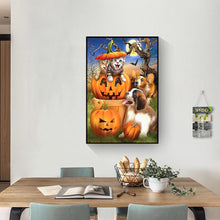 Charger l'image dans la galerie, Chien de chat d’Halloween - diamant rond complet - 30x40cm