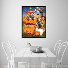 Charger l'image dans la galerie, Chien de chat d’Halloween - diamant rond complet - 30x40cm