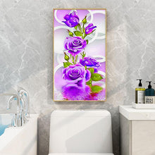 Charger l'image dans la galerie, Fleurs fraîches - diamant rond complet - 30x48cm
