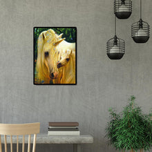 Charger l'image dans la galerie, Deux chevaux de corne - diamant rond complet - 30x40cm