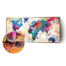 Charger l'image dans la galerie, Carte du monde - diamant rond complet - 80x40cm