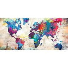 Charger l'image dans la galerie, Carte du monde - diamant rond complet - 80x40cm