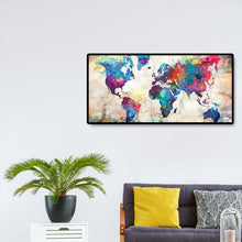 Charger l'image dans la galerie, Carte du monde - diamant rond complet - 80x40cm