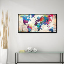 Charger l'image dans la galerie, Carte du monde - diamant rond complet - 80x40cm