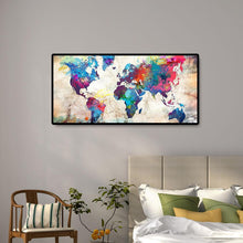 Charger l'image dans la galerie, Carte du monde - diamant rond complet - 80x40cm