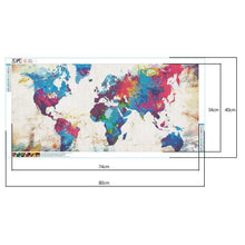 Charger l'image dans la galerie, Carte du monde - diamant rond complet - 80x40cm