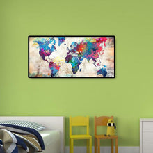 Charger l'image dans la galerie, Carte du monde - diamant rond complet - 80x40cm