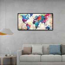 Charger l'image dans la galerie, Carte du monde - diamant rond complet - 80x40cm