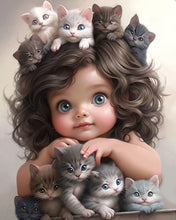 Charger l'image dans la galerie, La vie des animaux de compagnie Fille-Full Round/Square Diamond Painting-30x40cm/40x50cm/50x70cm