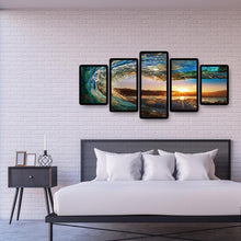 Charger l'image dans la galerie, Waves 5 pièces - diamant rond complet - 95x45cm