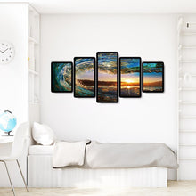 Charger l'image dans la galerie, Waves 5 pièces - diamant rond complet - 95x45cm